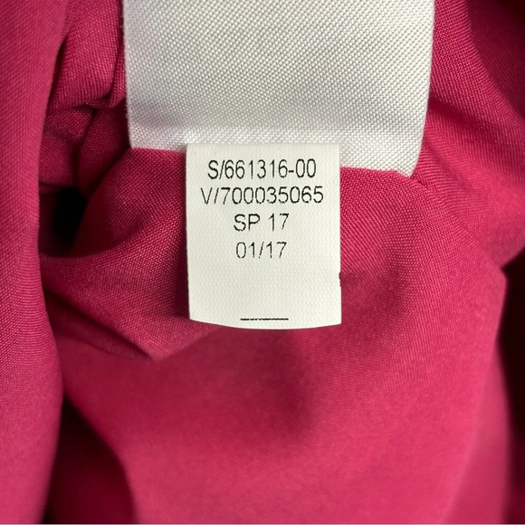 Banana Republic Sheath Pencil Dress Hot Pink 6 Tank Lasercut Floral Detail Midi - Picture 5 of 7